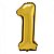Balão Metalizado Número "1" Dourado 16 pol - Imagem 1