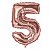 Balão Metalizado Número "5" Rosé Gold 16 pol - Imagem 1