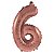 Balão Metalizado Número "6" Rose Gold 16 pol - Imagem 1