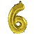 Balão Metalizado Número "6" Dourado 16 pol - Imagem 1