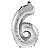 Balão Metalizado Número "6" Prata 16 pol - Imagem 1