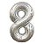Balão Metalizado Número "8" Nacarado 16 pol - Imagem 1