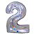 Balão GRABO 40" Número 2 Silver Holographic - Imagem 1