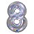 Balão GRABO 40" Número 8 Silver Holographic - Imagem 1