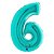 Balão GRABO 40" Número 6 Blue Tiffany - Imagem 1