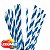 Canudo de Papel Listrado Branco com Azul CROMUS - Imagem 1