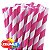 Canudo de Papel Listrado Branco com Pink CROMUS - Imagem 1