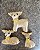 TRIO DE RENA MINI BEGE COM DOURADO DECORAÇAO DE NATAL - Imagem 2