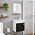Armário Iris 44cm Branco/Preto com Espelho MGM - Imagem 1