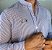 Camisa Social R.L Algodão Custom Fit Listra Azul - Imagem 3