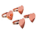 CJ 4 ANEIS GUARDANAPO HEART COBRE 7630 LYOR - Imagem 1