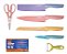 Kit Conjunto de Facas Coloridas 6 Pç Aço Inoxidável Premium Preciso Churrasco Cozinha Profissional - Imagem 1