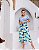 Saia Viscose Mesclado Azul/Verde G - Imagem 1