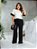 Conjunto Moletinho Texturizado Combinado Calça Pantalona com Bolsos + Blusa - Imagem 1