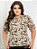 Blusa Feminina Elegante Manga Curta Bufante/Princesa Decote Gota - Estampada - Imagem 10