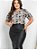 Blusa Feminina Elegante Manga Curta Bufante/Princesa Decote Gota - Estampada - Imagem 9