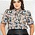 Blusa Feminina Elegante Manga Curta Bufante Gola Laço - Estampada - Imagem 7