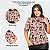 Blusa Feminina Elegante Manga Curta Bufante Gola Laço - Estampada - Imagem 4
