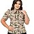 Blusa Feminina Elegante Manga Curta Bufante Gola Laço - Estampada - Imagem 10