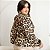 Camisa Feminina Animal Print Onça Floral Manga Longa/Bufante Gola Laço - Imagem 2