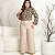 Camisa Feminina Animal Print Onça Floral Manga Longa/Bufante Gola Laço - Imagem 3
