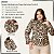 Camisa Feminina Animal Print Onça Floral Manga Longa/Bufante Gola Laço - Imagem 4