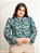Camisa Feminina Estampada Floral Manga Longa/Bufante Gola Laço - Imagem 1