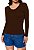 Blusa Feminina Gola V Manga Longa Visco Lycra - Imagem 9
