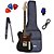 Kit Guitarra Aria TEG-002 Black With Red Tortoise Pickguard - Imagem 1