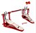 Pedal Duplo X-Pro Action Colors Vermelho Para Bumbo Bateria - Imagem 1