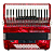 Acordeon Todeschini 80 Baixos 37 Teclas YW870 Vermelho C/Bag - Imagem 1