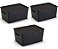 Conjunto 03 Un. Cesto Organizador Empilhável Rattan 15l Preto - Imagem 2