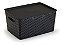 Conjunto 03 Un. Cesto Organizador Empilhável Rattan 15l Preto - Imagem 4