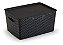 3 Caixas Organizadoras Rattan Com Tampa - 4,5 Litros - Preto - Imagem 1