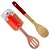 Kit Colheres Cabo Madeira e Silicone Vermelha - Imagem 1