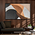 Quadro FineArt Abstrato Geometrico com Fundo Laranja, Azul e Preto - Imagem 1