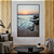 Quadro FineArt Ondas do Mar Batendo nas Rochas na Praia ao Pôr do Sol - Imagem 1