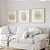 Conjunto com 3 quadros FineArt Ilustração com Folhas Trio Dourado Botânico - Imagem 1