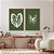Conjunto com 2 quadros FineArt Abstrato com Silhuetas de Plantas - Imagem 1