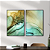 Conjunto com 2 quadros FineArt Abstrato Verde em Movimento - Imagem 1