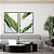Conjunto com 2 quadros FineArt Abstrato Tinta em Movimento em Tons de Verde - Imagem 1