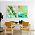 Conjunto com 2 quadros FineArt Abstrato Pintura Reflexos de Verde - Imagem 1