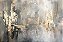 Quadro FineArt Abstrato Pintura Neutra com Reflexos Dourados - Imagem 2