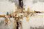 Quadro FineArt Abstrato Pintura Cinza Esfumada com Brilho Dourado - Imagem 2