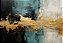 Quadro FineArt Abstrato Pintura Entre Sombras e Ouro - Imagem 2