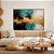 Quadro FineArt Abstrato Pintura Entre Sombras e Ouro - Imagem 1