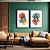 Conjunto com 2 quadros FineArt Abstrato com Formas Vivas e Folhagens - Imagem 1