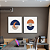 Conjunto com 2 quadros FineArt Abstrato Geometria Solar e Lunar - Imagem 1