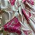 Tecido Jacquard Bordado com Relevo Floral Rosa/Dourado - Imagem 3