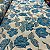 Tecido Jacquard Bordado com Relevo Floral Rose/Azul - Imagem 2